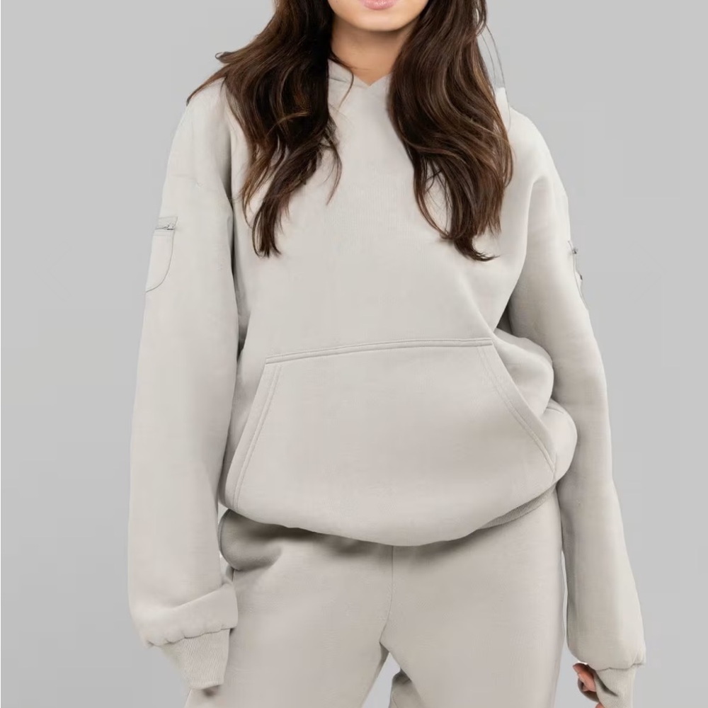 Oversized Comfrt Travel Essentials Hoodie Size Medium Stone Unisex
